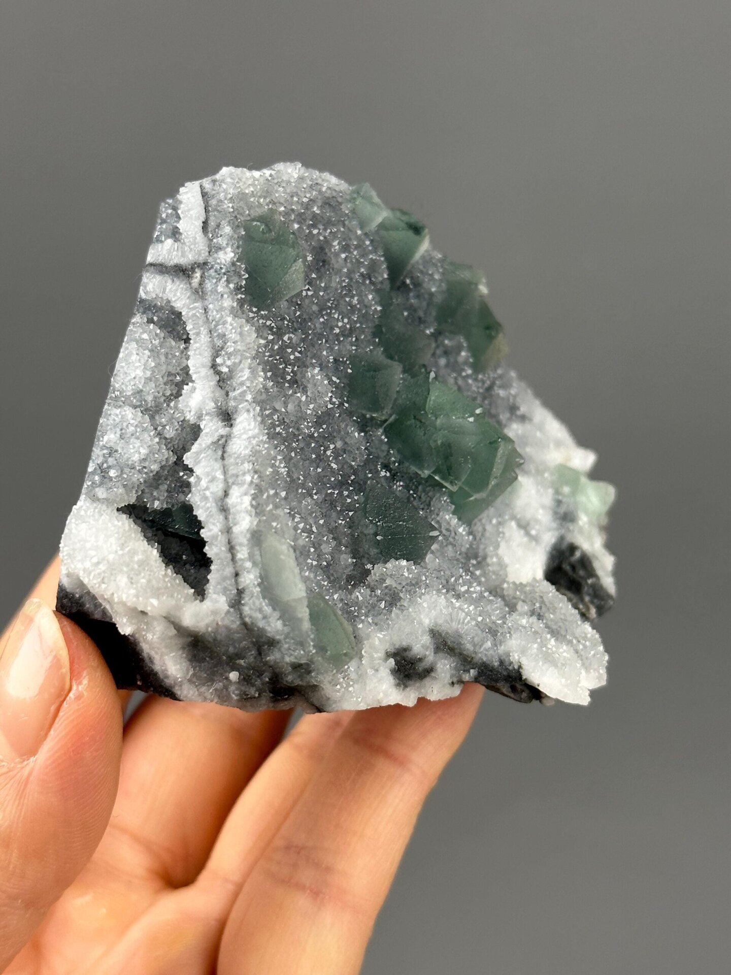 Green fluorite base and matrix Fujian