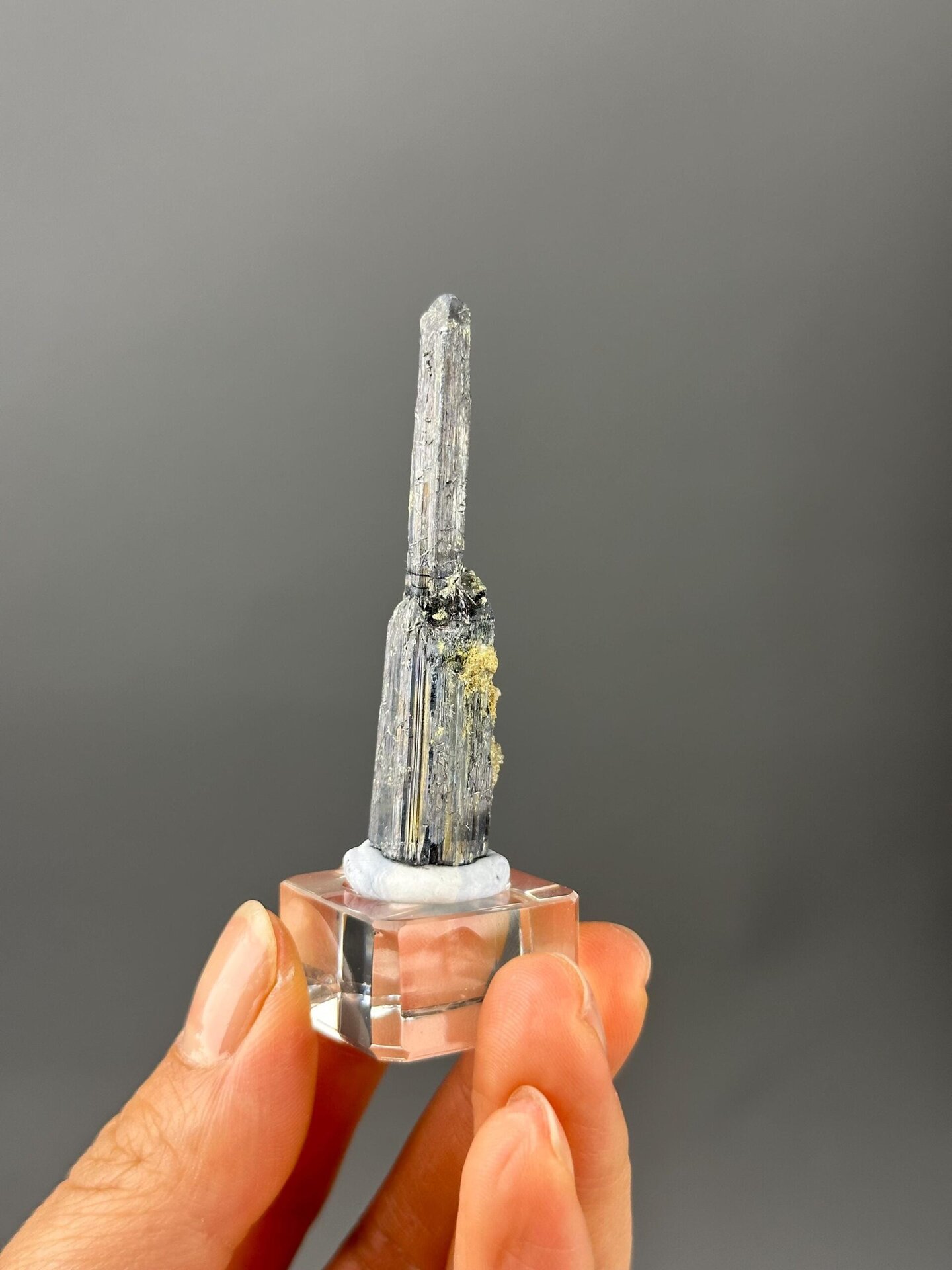 Metallic stibnite luster surface detail