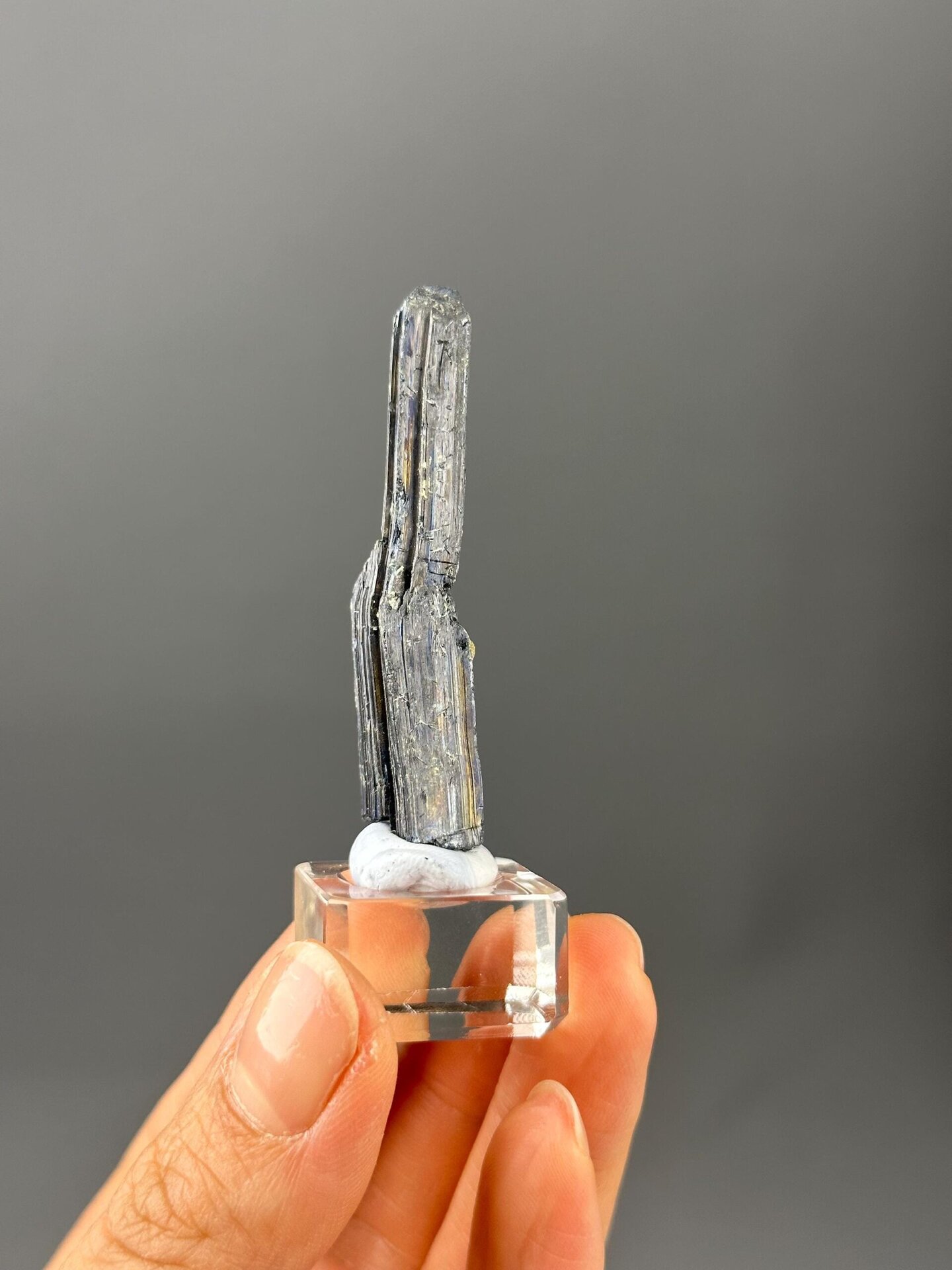 Stibnite blade cluster side profile Hunan