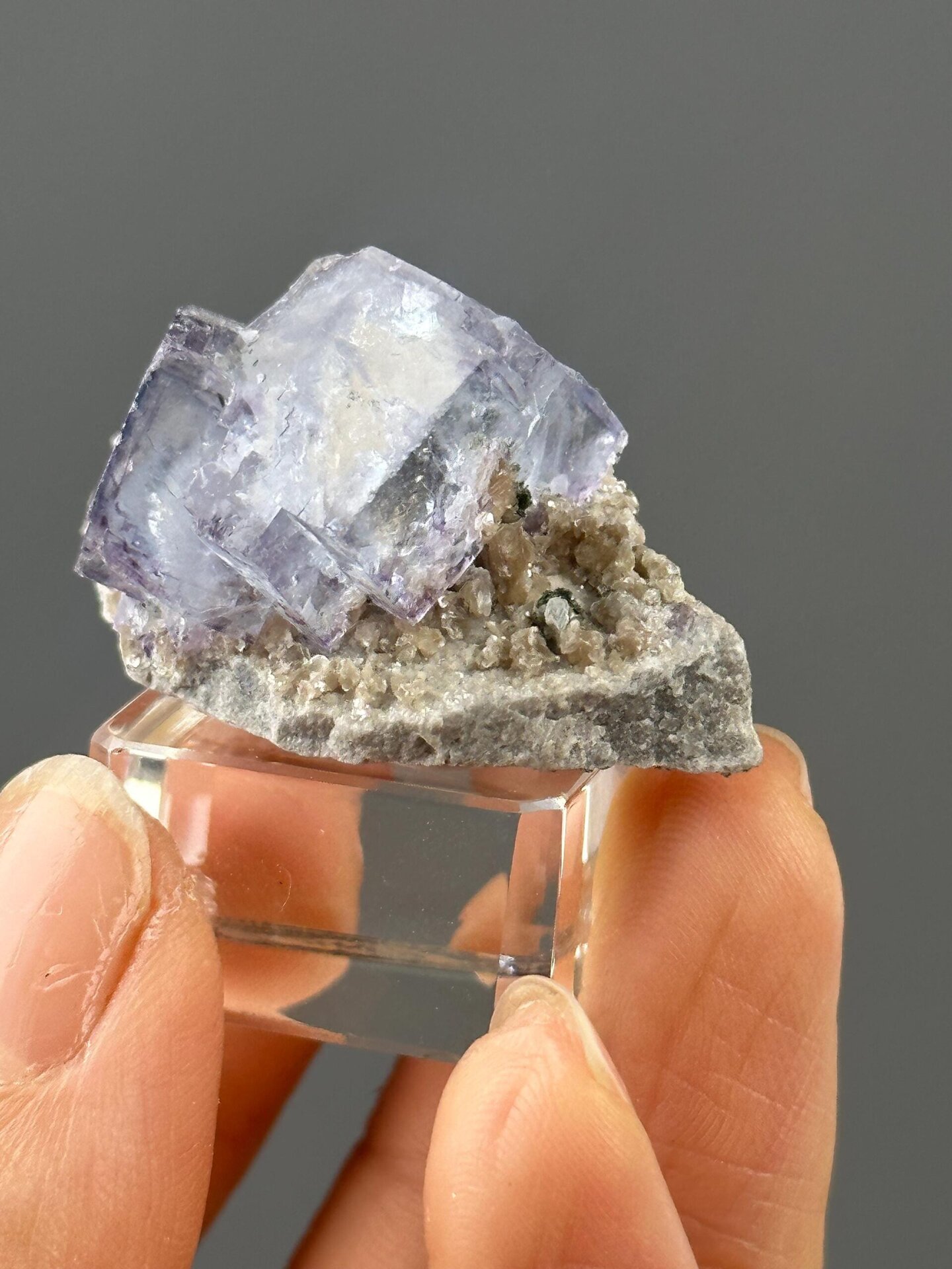 CaF₂ cubic fluorite, Mohs 4, stepped dissolution, China, 1.1 oz