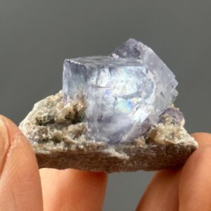 Purple Fluorite Specimen - Unique Stepped and Dissolution Patterns - YGX Matrix Origin - Raw Collector's Piece