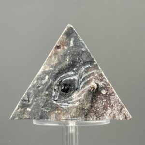 Agate Pyramid Sculpture - Handcrafted Fluorescent Zinc Ore - Unique Collector's Mineral
