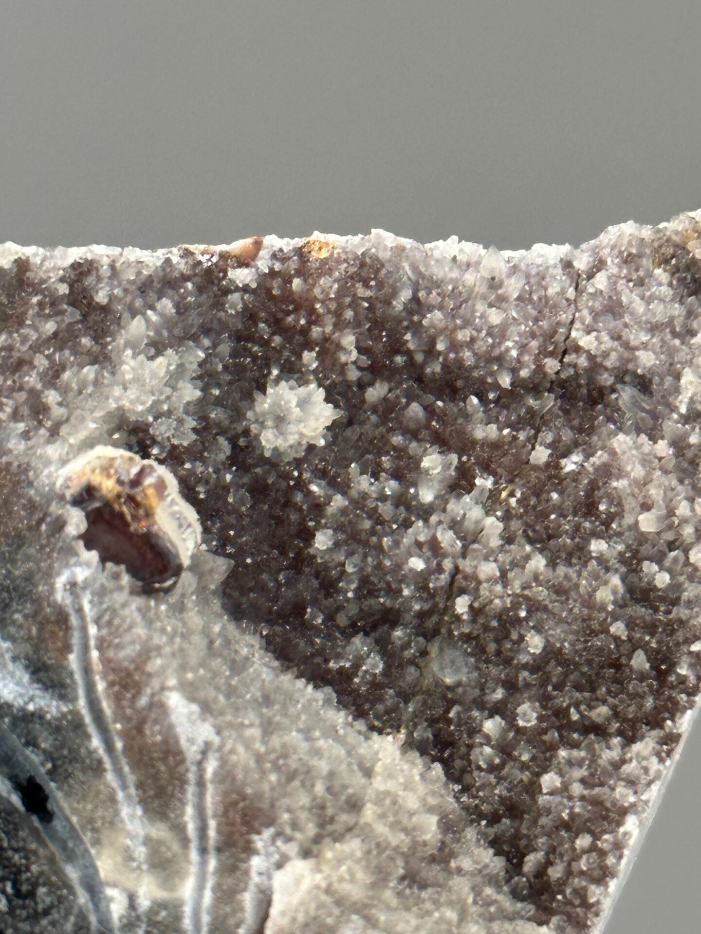 Top view of agate-zinc ore pyramid showing mineral pattern