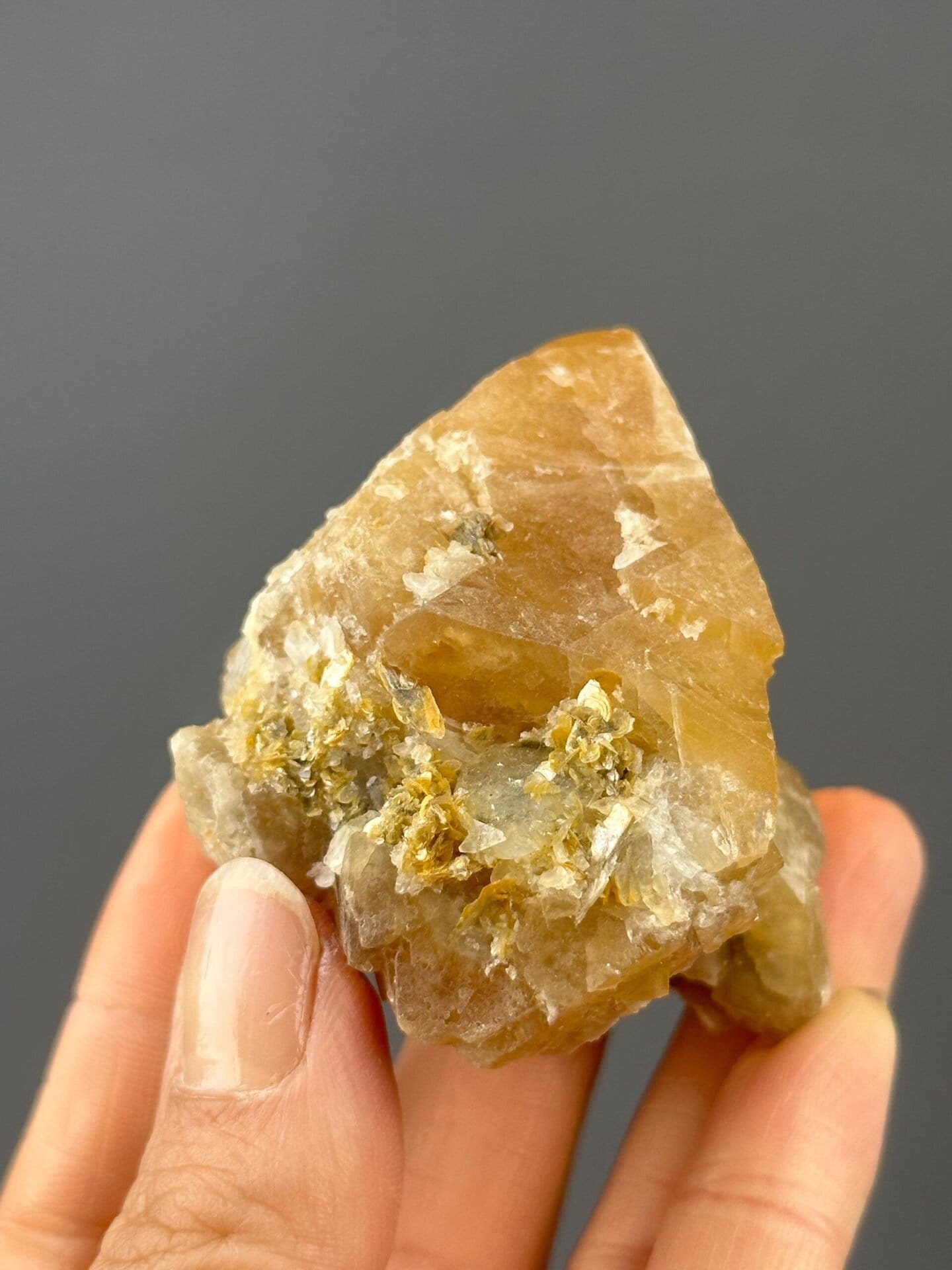 CaWO₄ tetragonal scheelite, Mohs 4.5, orange, Xuebaoding, 9.52 oz