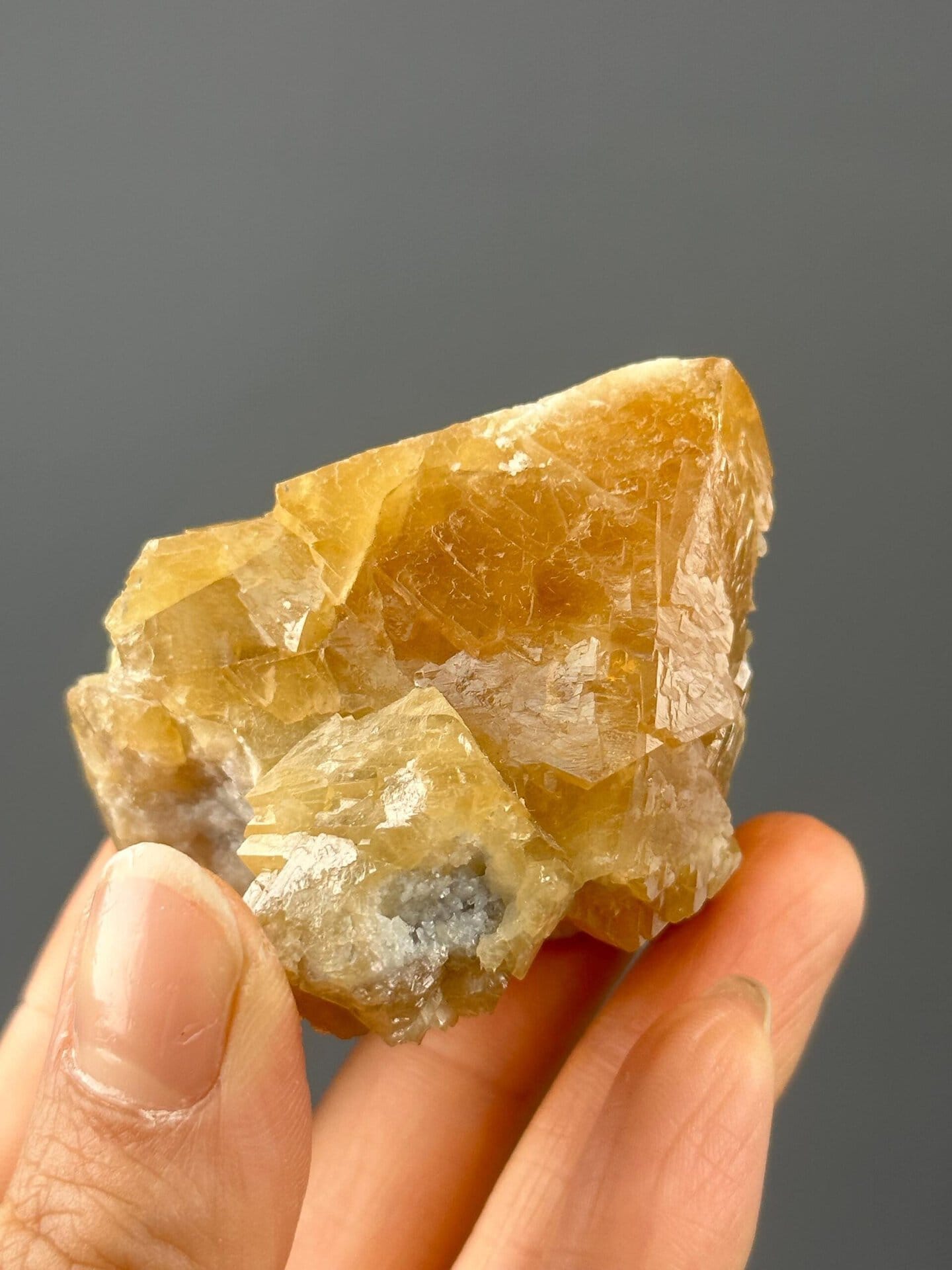 Detail of scheelite crystal surface showing colour