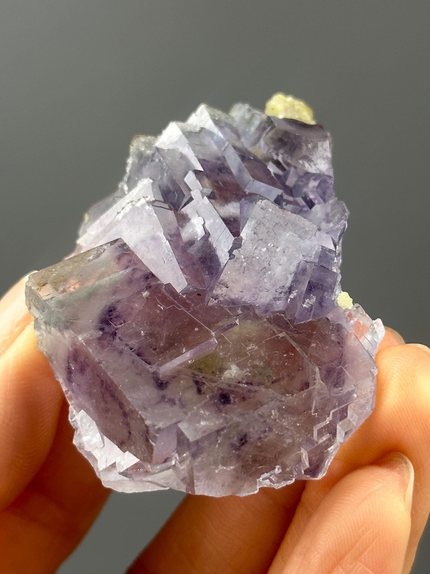 Deep purple twinned phantom fluorite from Yaogangxian Mine, Hunan