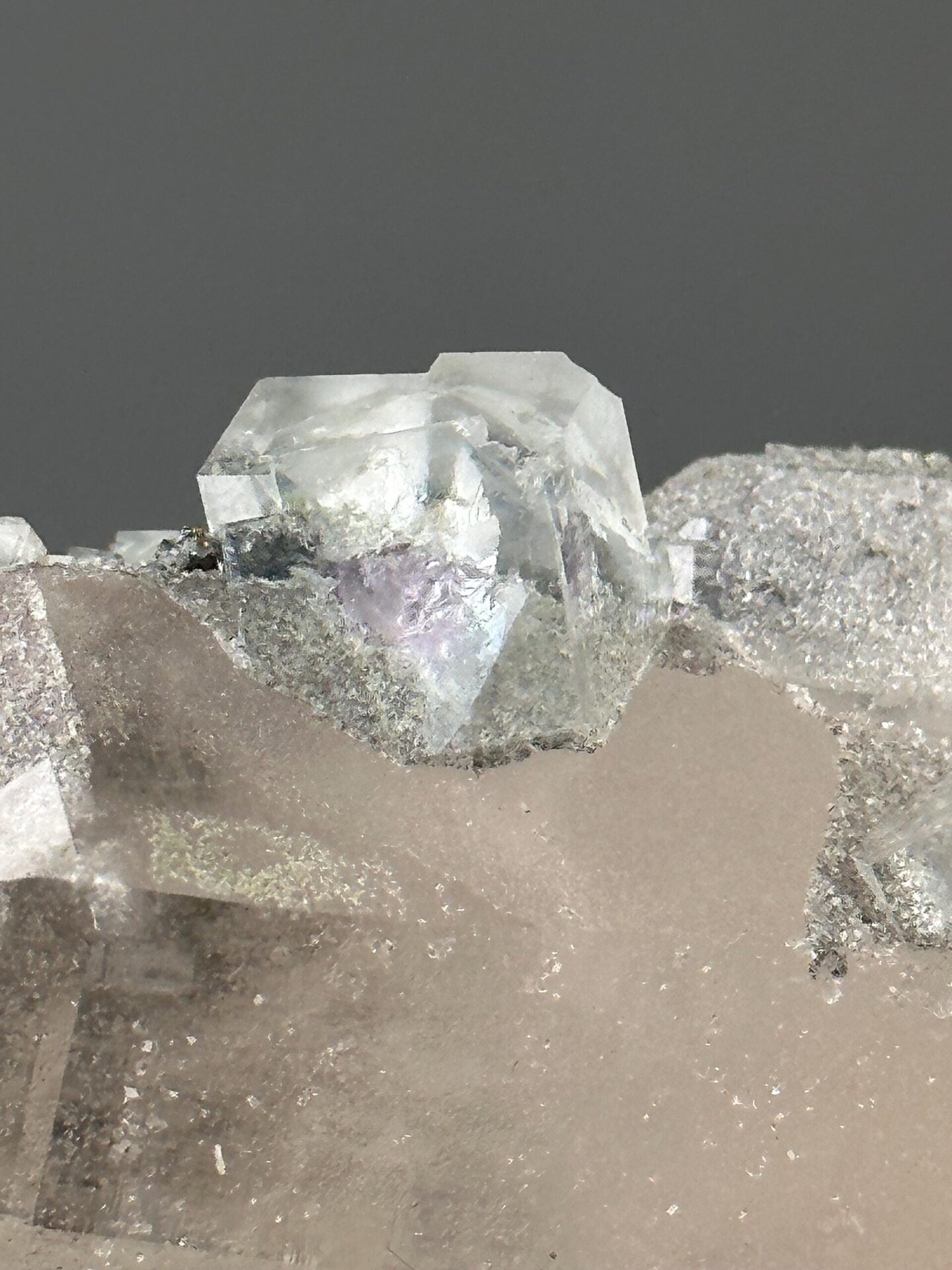 Back view of raw green fluorite cluster, Yaogangxian Mine