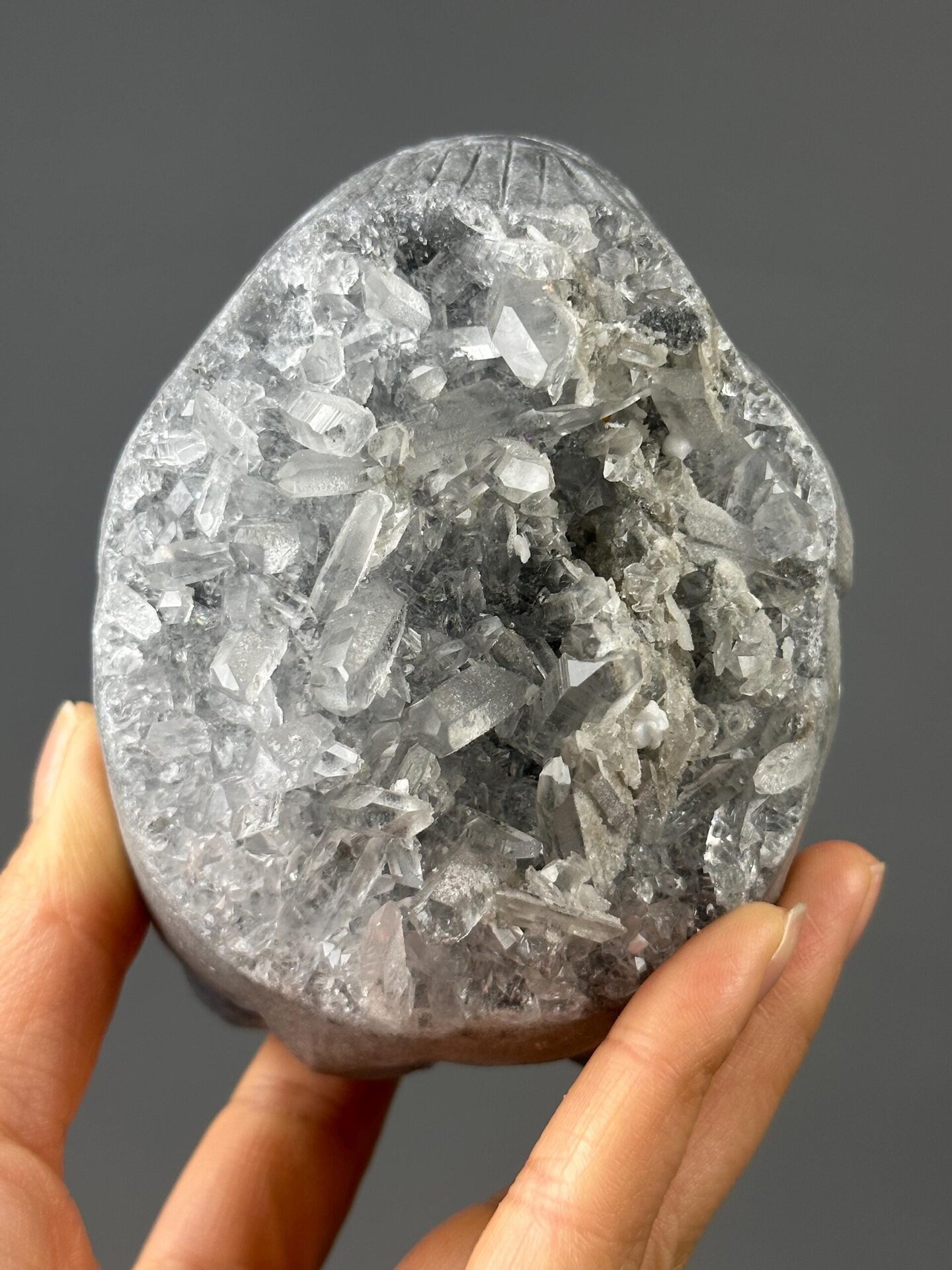 Crystal elephant sculpture from natural raw mineral, China display piece