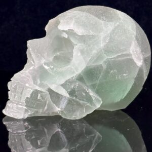 Natural Green Fluorite Skull - Hand-Carved Geode - Mystical Energy - Reiki and Gothic Decor