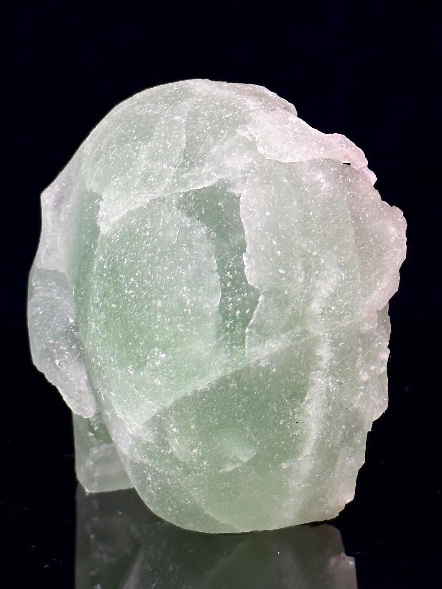 Top view of fluorite skull showing crystal formation