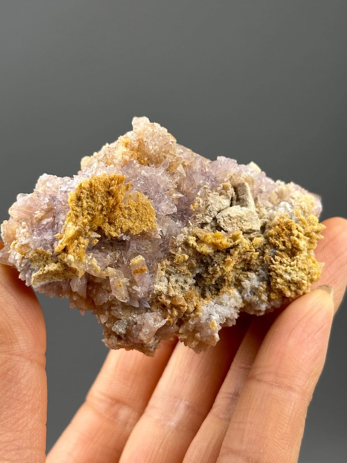 Side view of gypsum cluster, 2.9×1.9×1.5 in, Guizhou