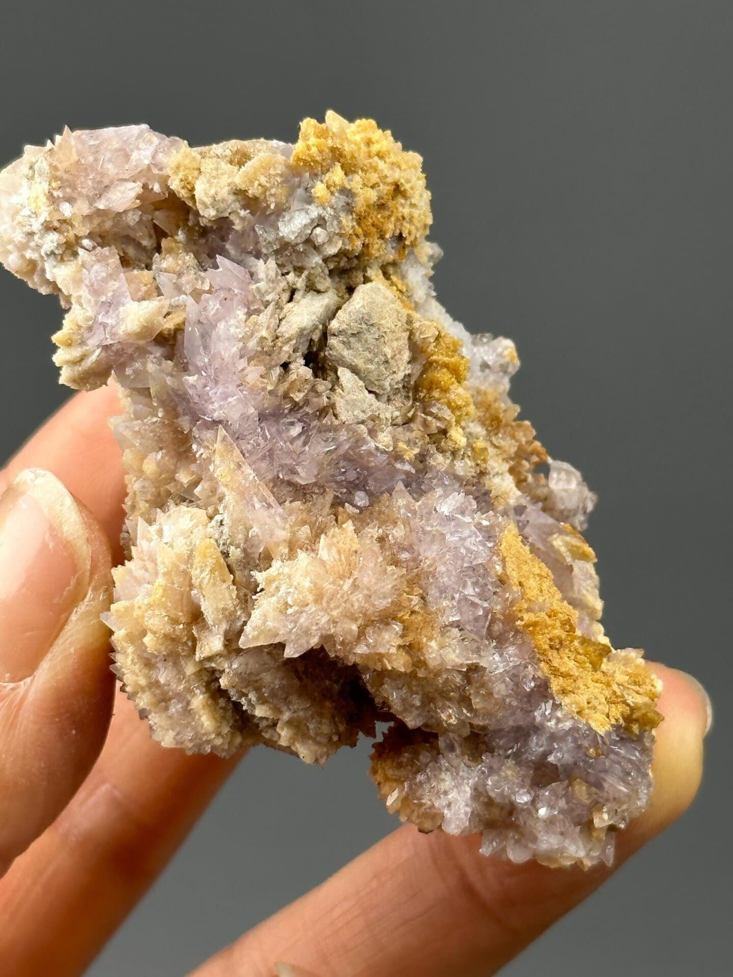 Back view of Guizhou purple gypsum floral cluster