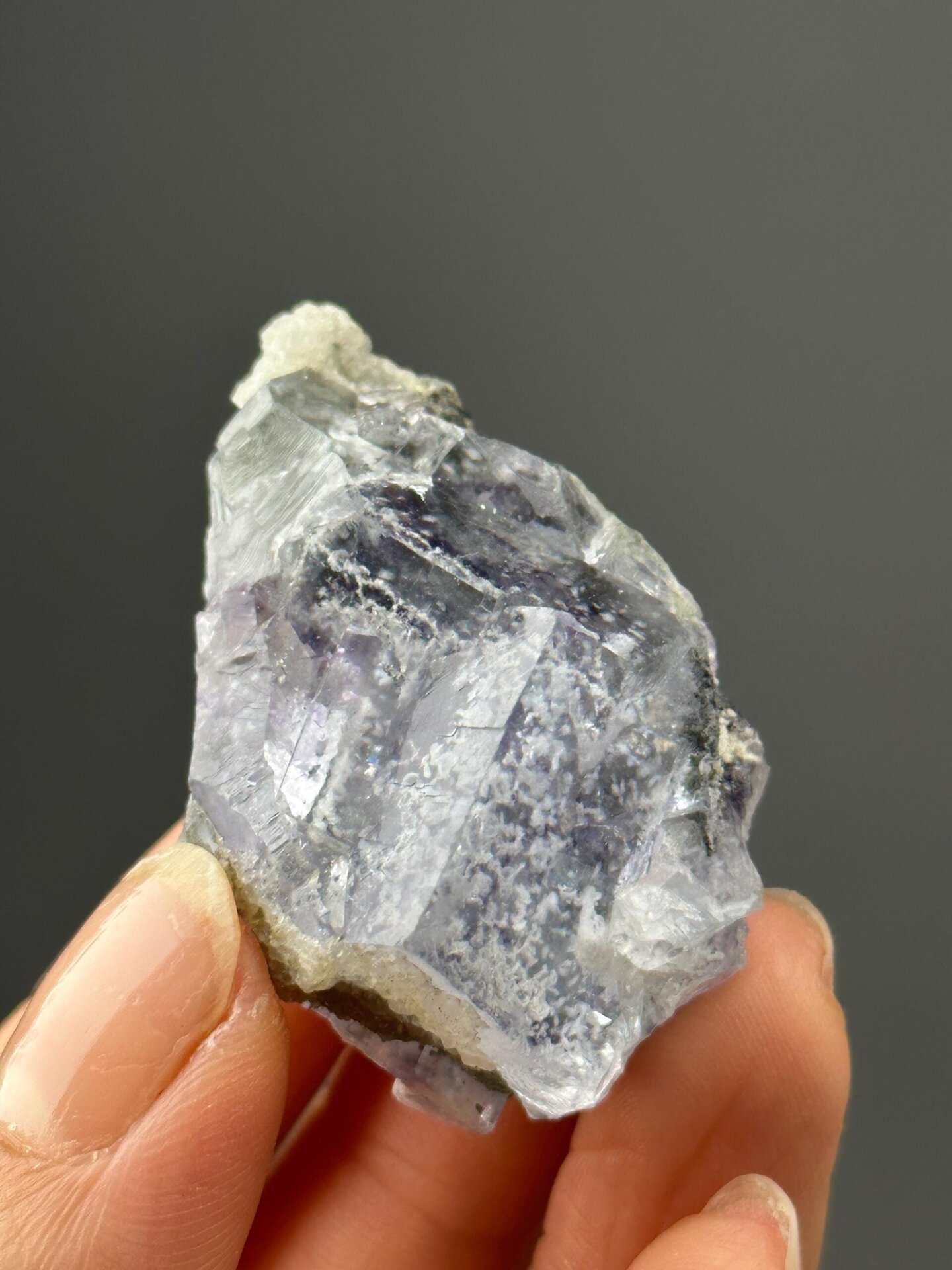 Back view of Yaogangxian purple phantom fluorite