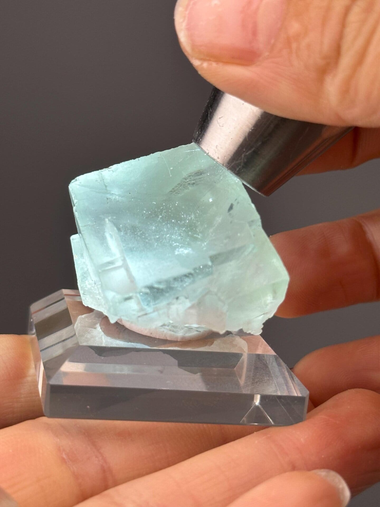 Detail of fluorite surface showing crystal clarity