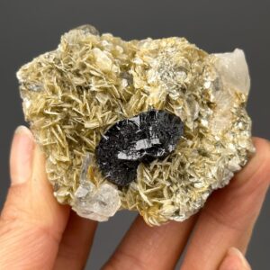 Xuebaoding Cassiterite Cluster - Mica and Aquamarine Highlights - Unique Mineral Specimen - Collectible and Display Piece