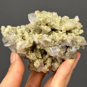 Stunning Yaogangxian Fluorite Mineral Specimen - Vibrant Green Crystals with Dolomite and Quartz - Perfect for Collectors
