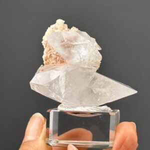 Twin Calcite and Dolomite Crystal Cluster - Transparent Beauty - Hunan Origin - Perfect UV Display