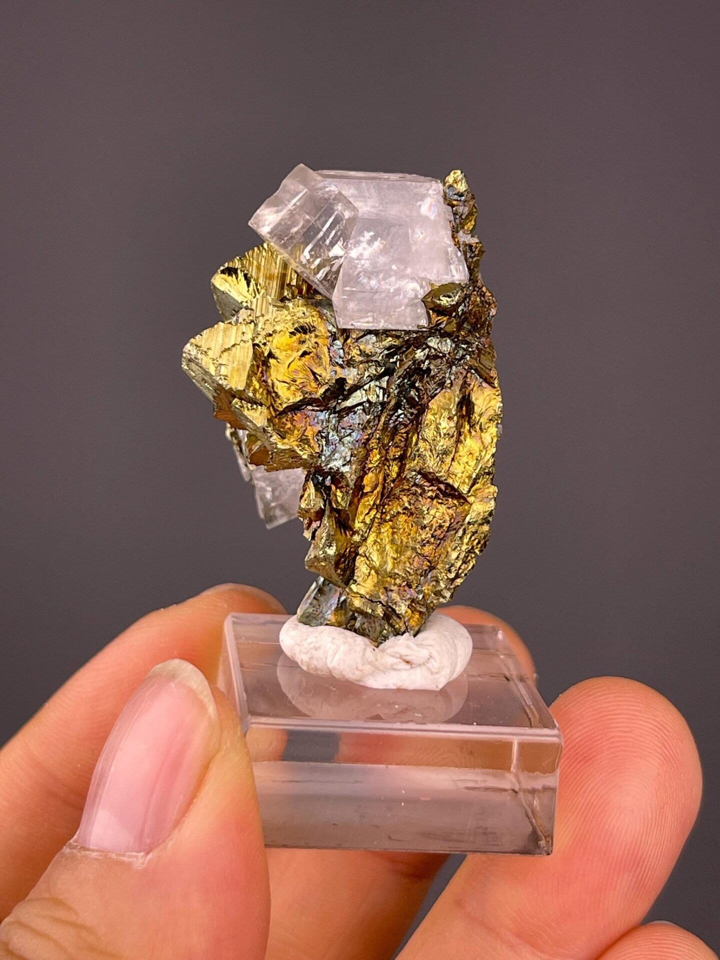 Close-up of pyrite FeS2 crystals with calcite, Daye mine