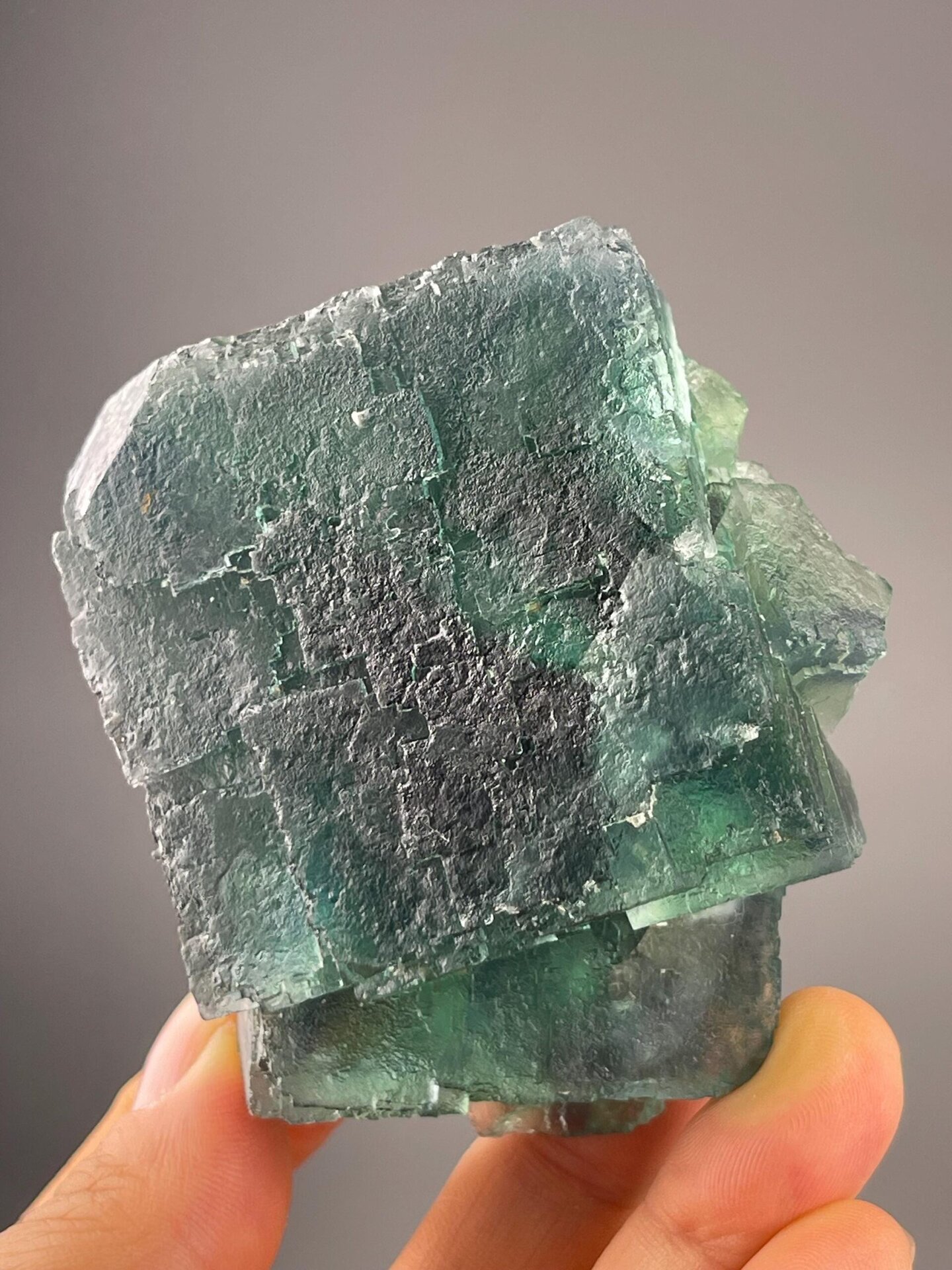 Namibian green fluorite cluster, 9.17 oz, vitreous luster