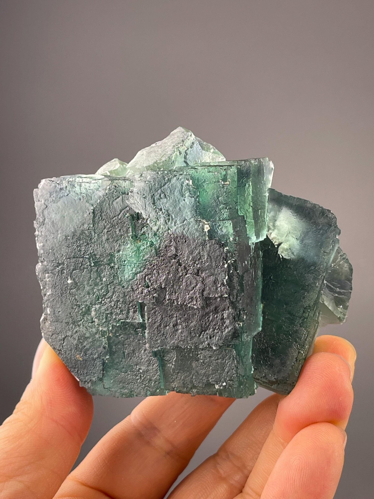 Natural green CaF₂ fluorite cluster from Namibia mineral locality
