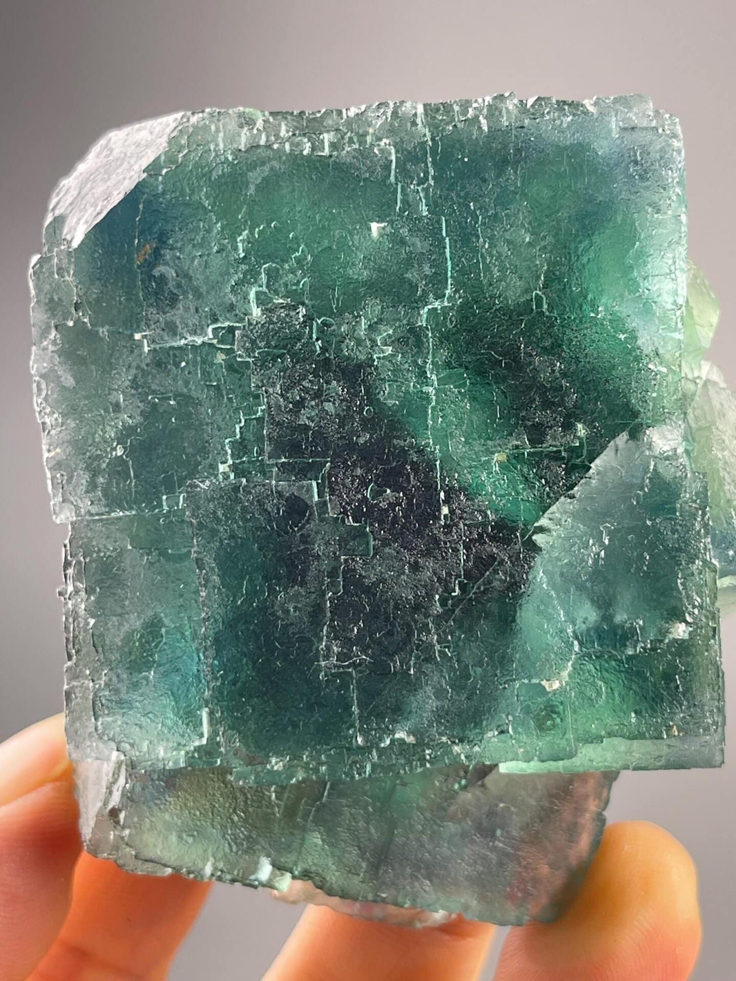 CaF₂ isometric green fluorite cluster on natural matrix, Namibia