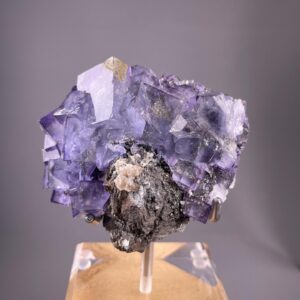 Rare Purple Phantom Fluorite Raw Mineral with Pyrite - Yaogangxian Origin - Collector's Gem