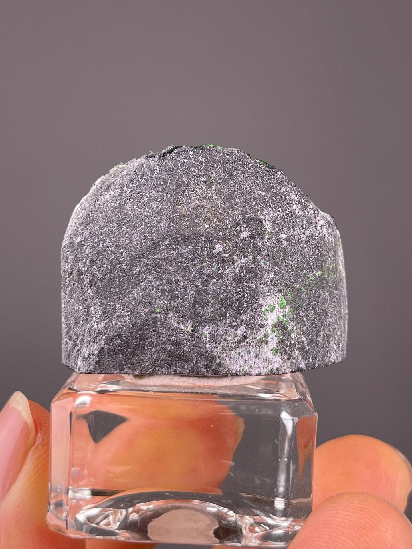 Tanzanian green garnet cluster with dodecahedral crystal habit