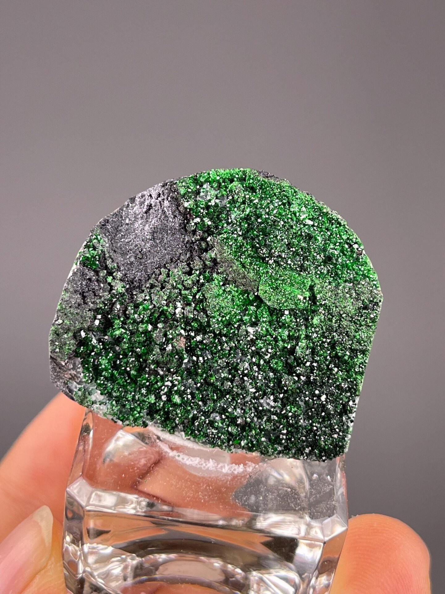 Calcium aluminum silicate grossular garnet, bright green variety