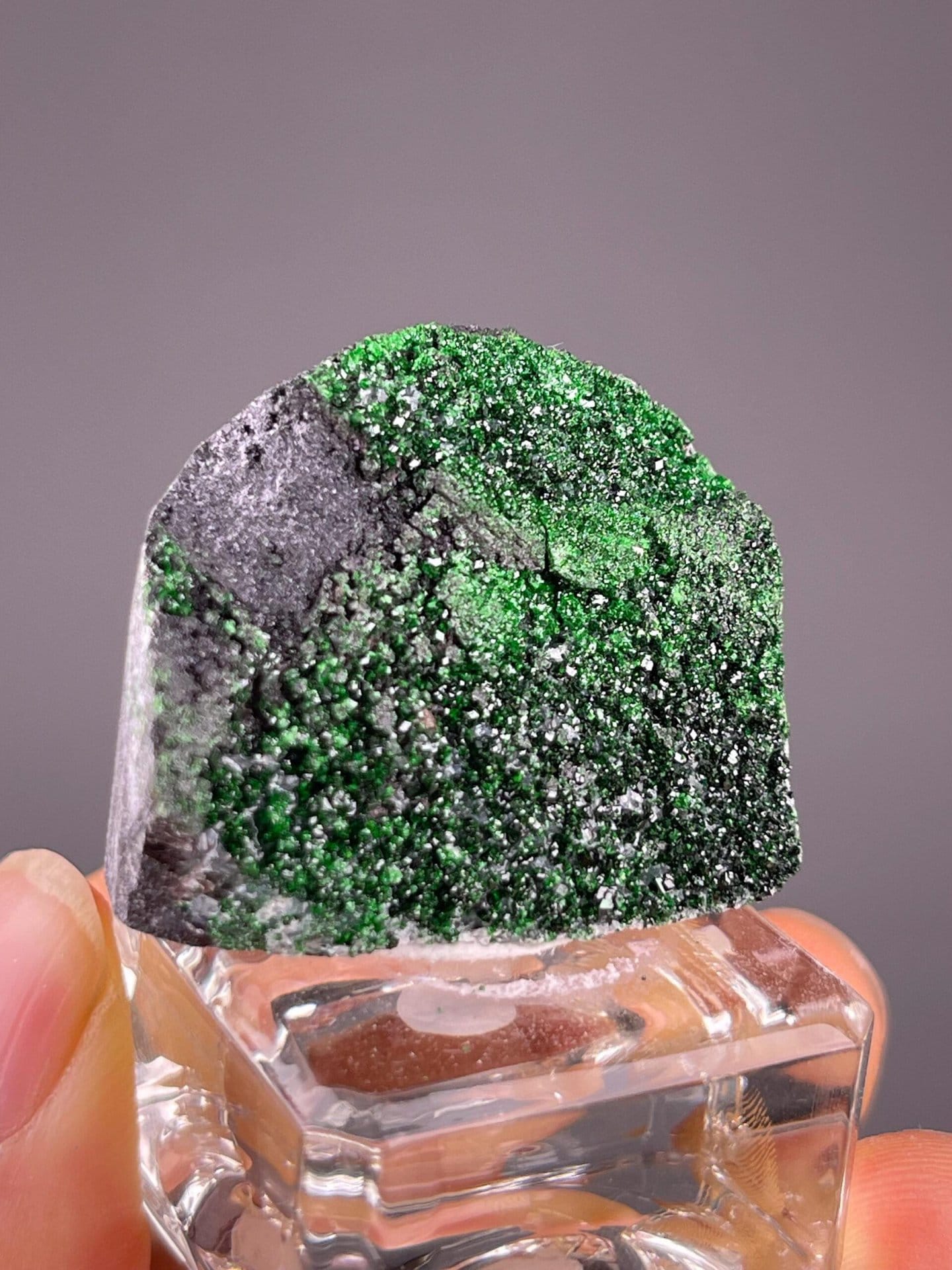 Collector green grossular garnet cluster from Tanzania