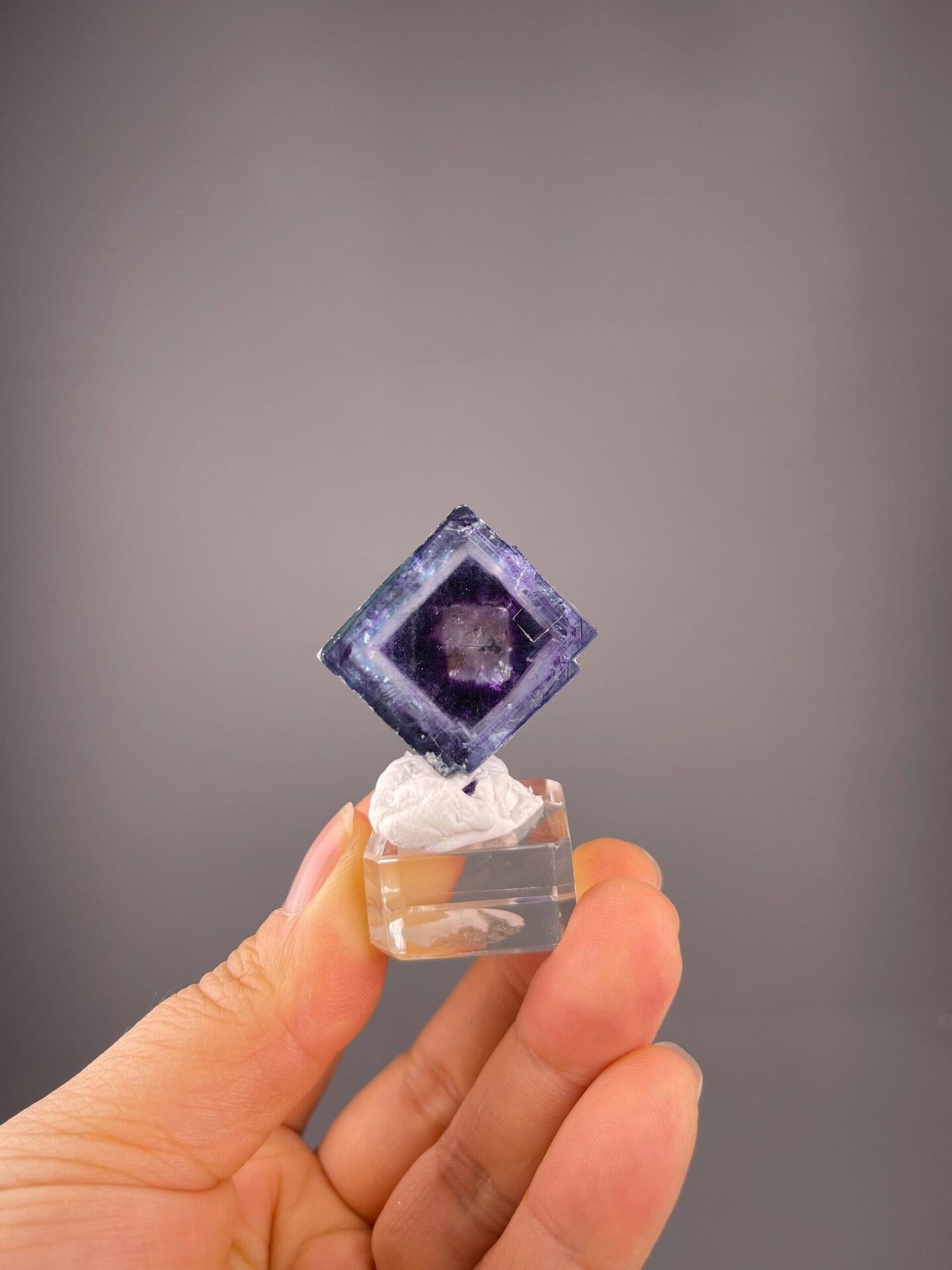 CaF₂ isometric fluorite with rare natural internal crystal inclusion