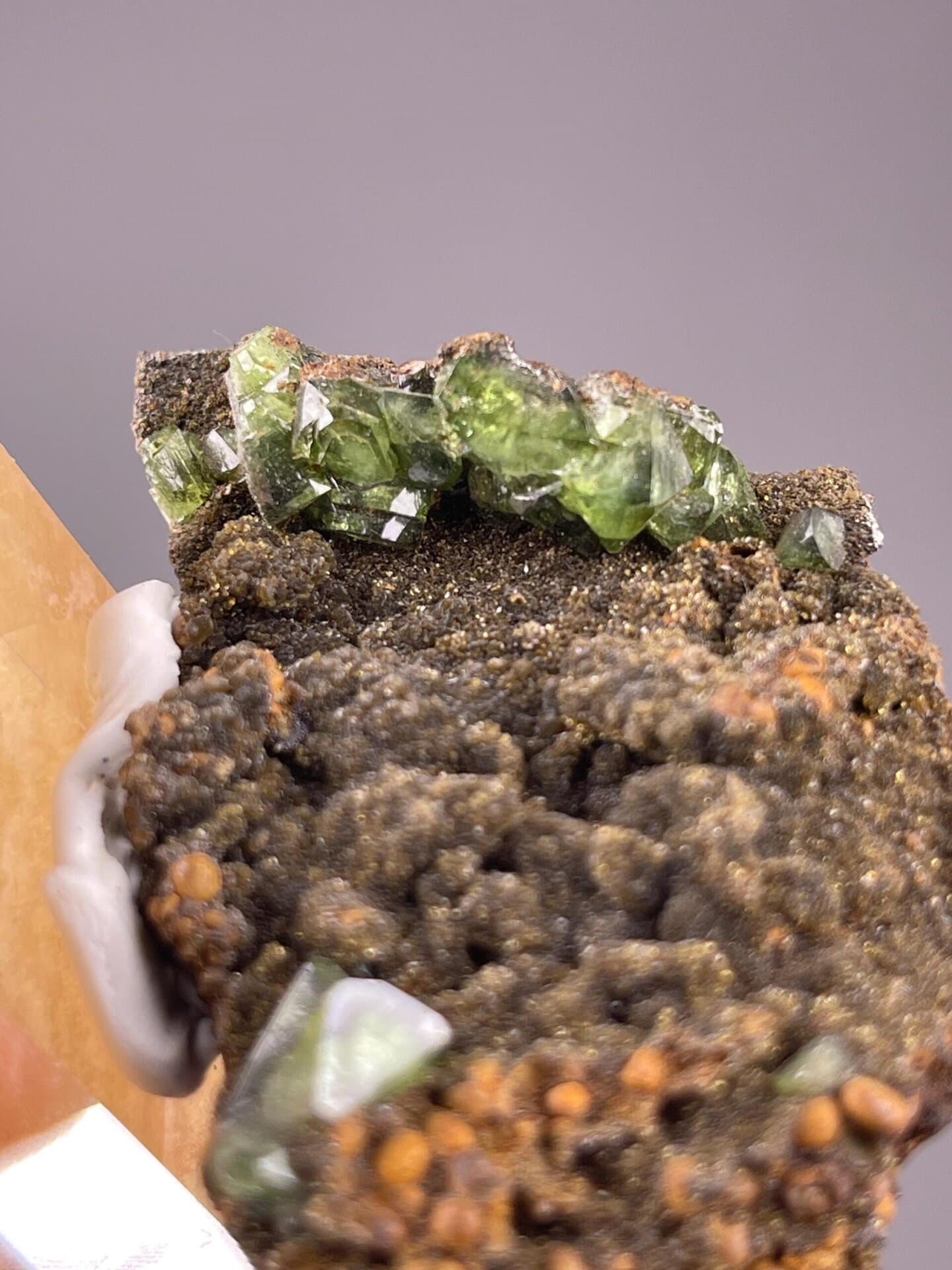Raw green grossular garnet from Tanzanian mineral deposit
