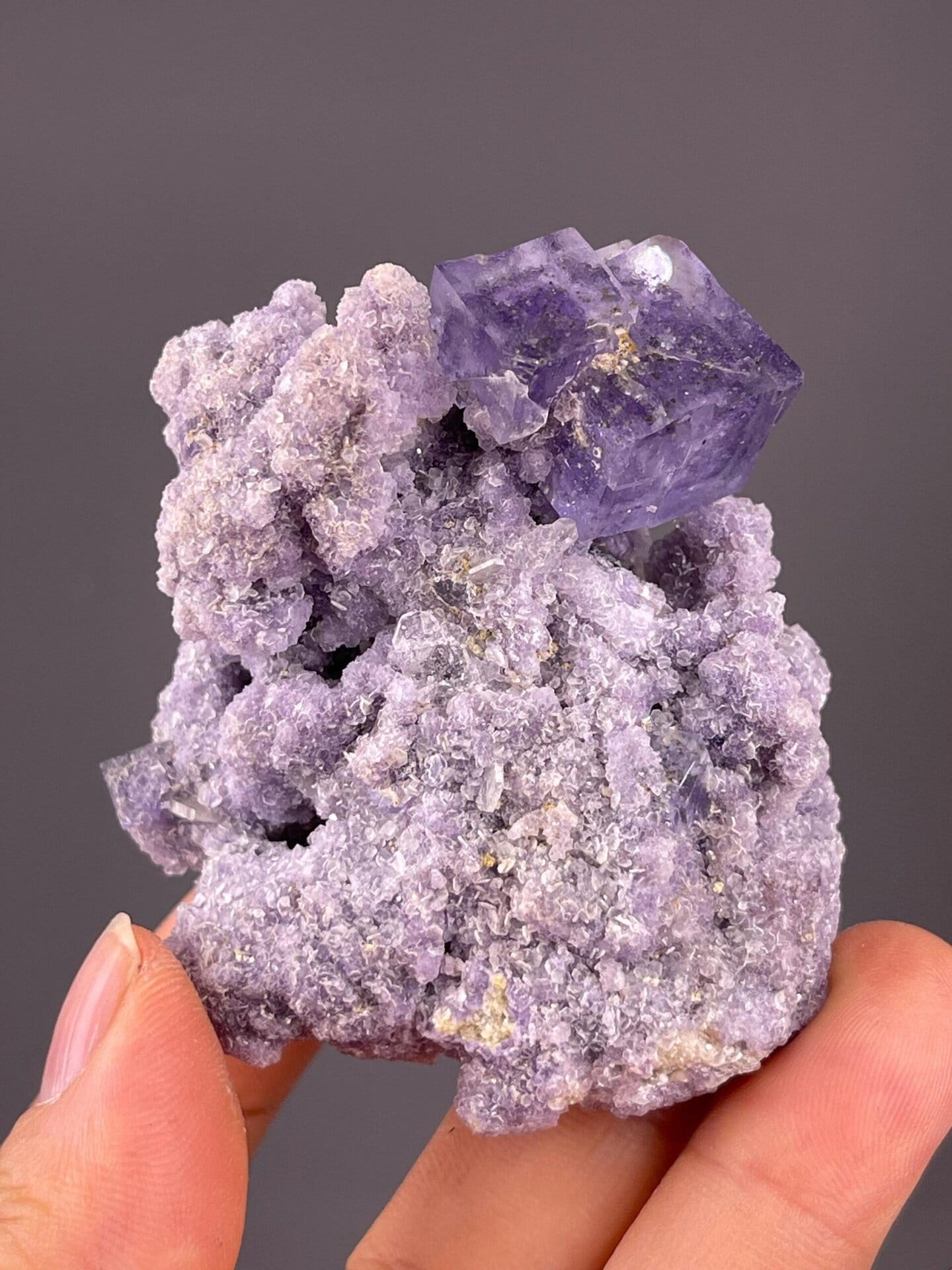 Purple fluorite with mica matrix from Yaogangxian Mine