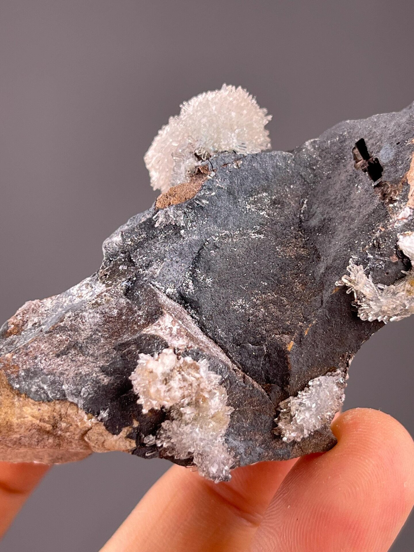 Natural gypsum flower from Guizhou mineral deposit on matrix