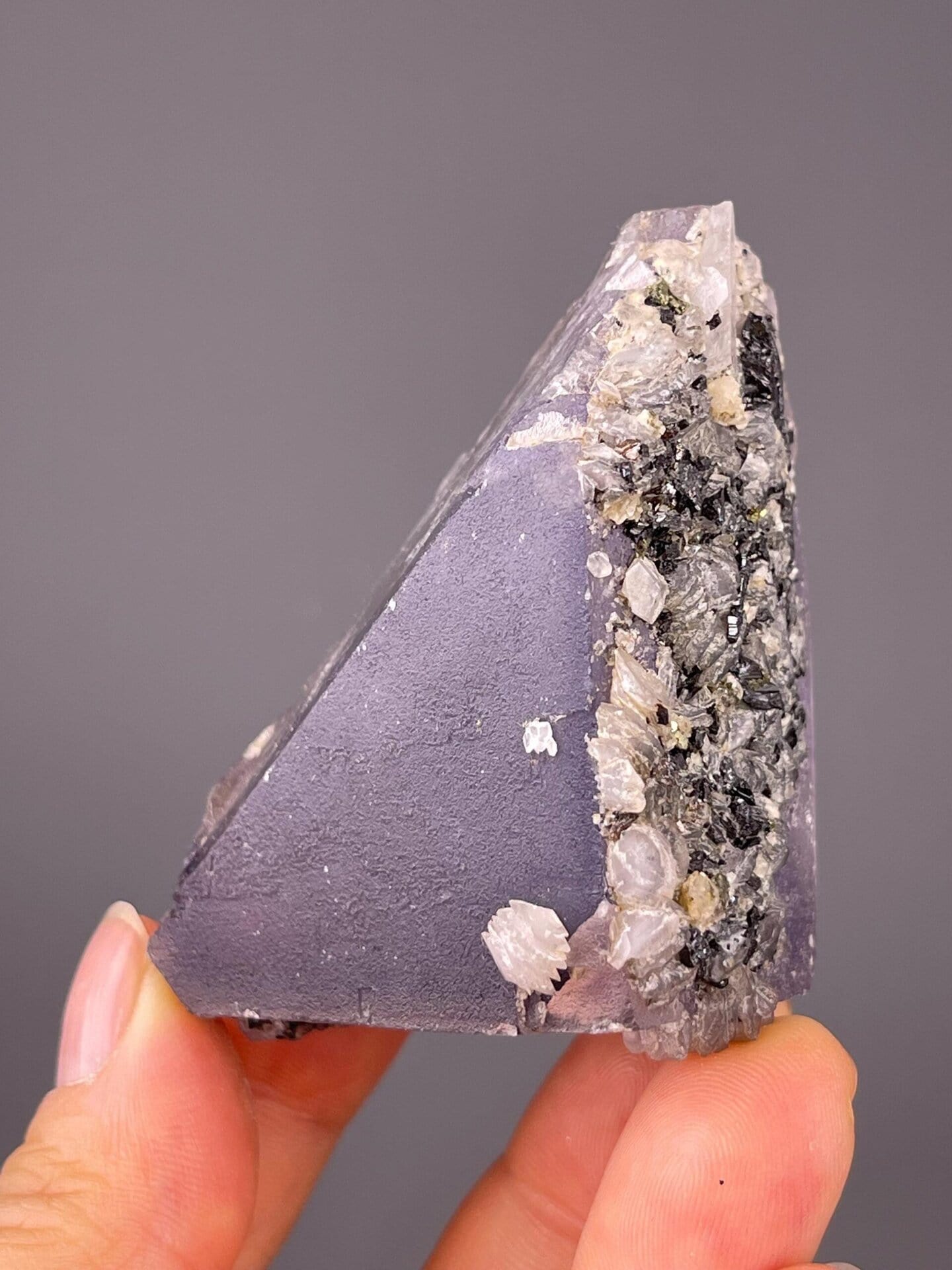 Unusual macle-type fluorite showing triangular face
