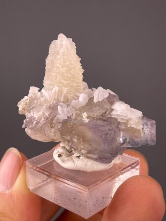 Fluorite and Calcite Cluster - UV Reactive Specimen - YGX China - Collectible Natural Mineral