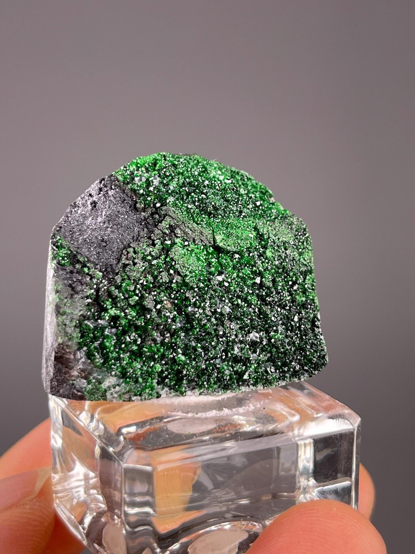 Tanzanian grossular garnet cluster measuring 1.3×0.7×1.0 inches