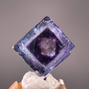 Purple Fluorite Phantom Crystal - Unique Inclusions - YGX Origin - Raw Mineral Specimen