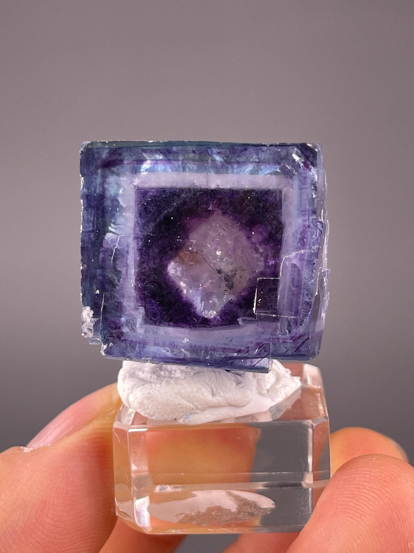 Fluorite with unique internal phantom crystal inclusion, YGX Mine