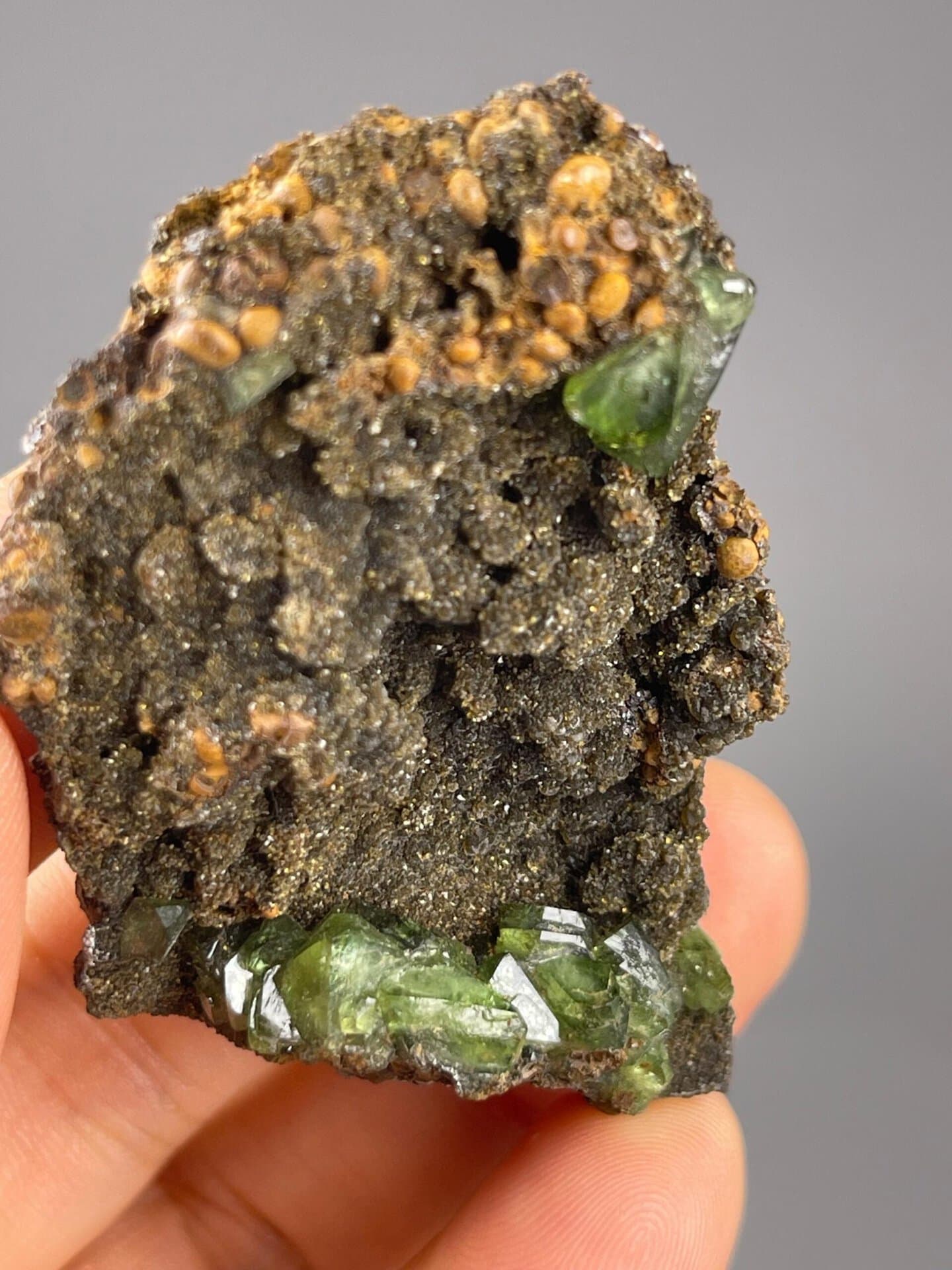 Collector raw green grossular garnet cluster from Tanzania