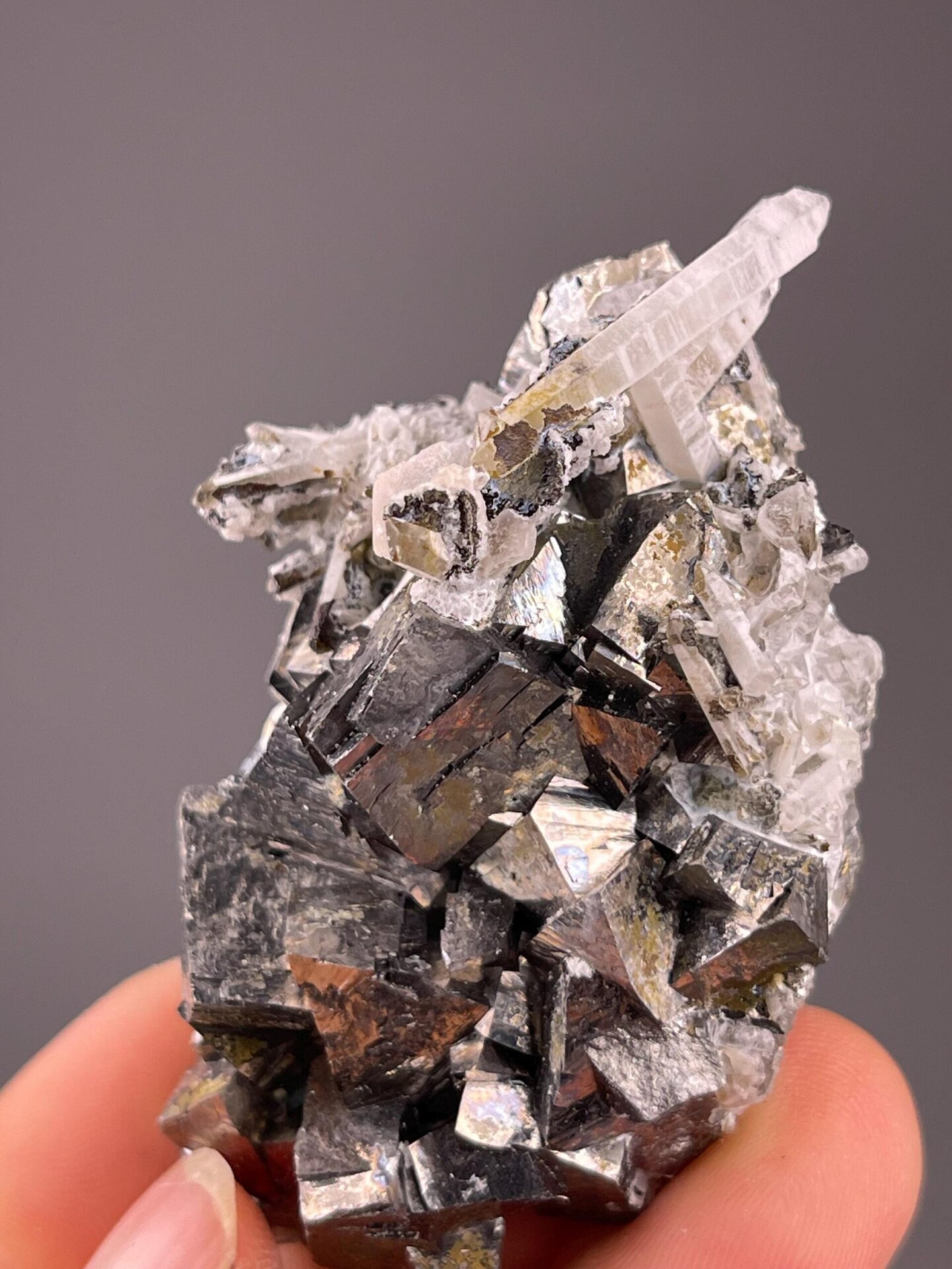 Iron arsenic sulfide arsenopyrite with associated quartz