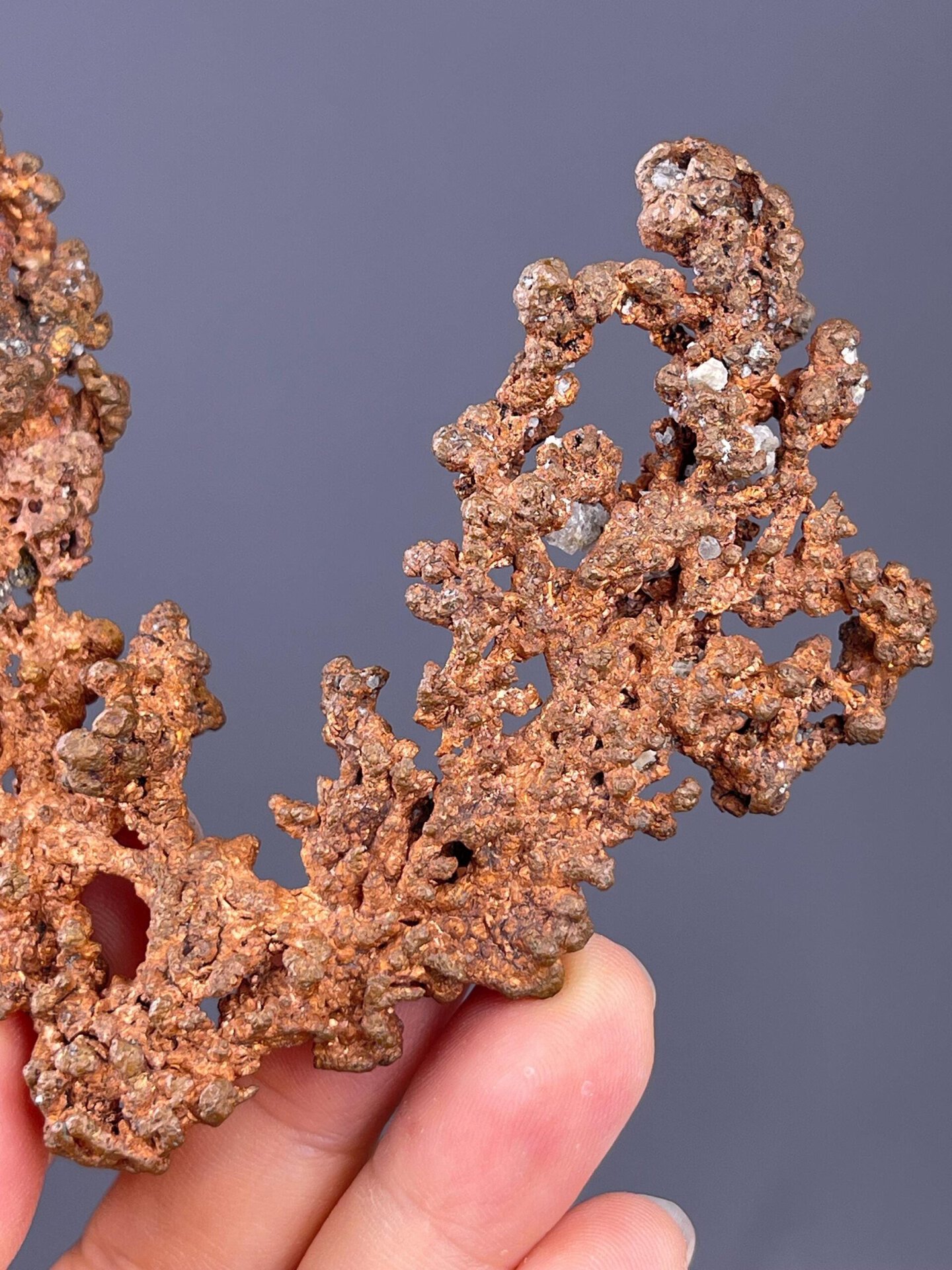 Arborescent native copper, 4.41 oz, metallic luster