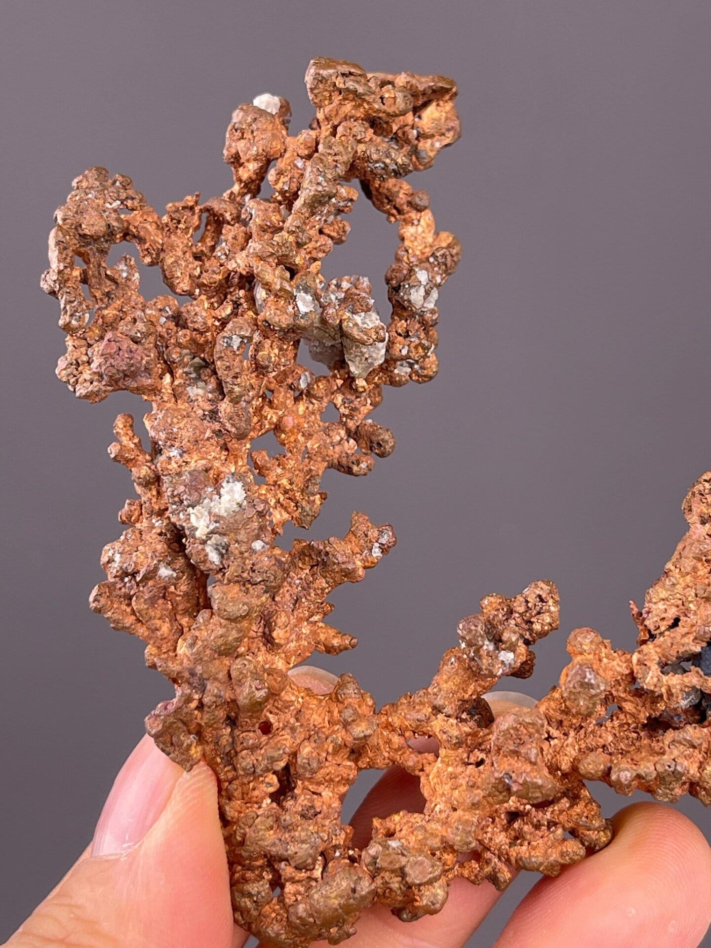 Jiangxi native copper with metallic luster and branching form