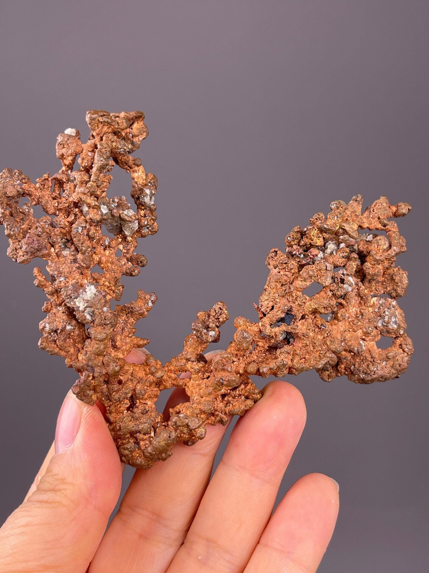 Dendritic copper with arborescent branching mineral habit