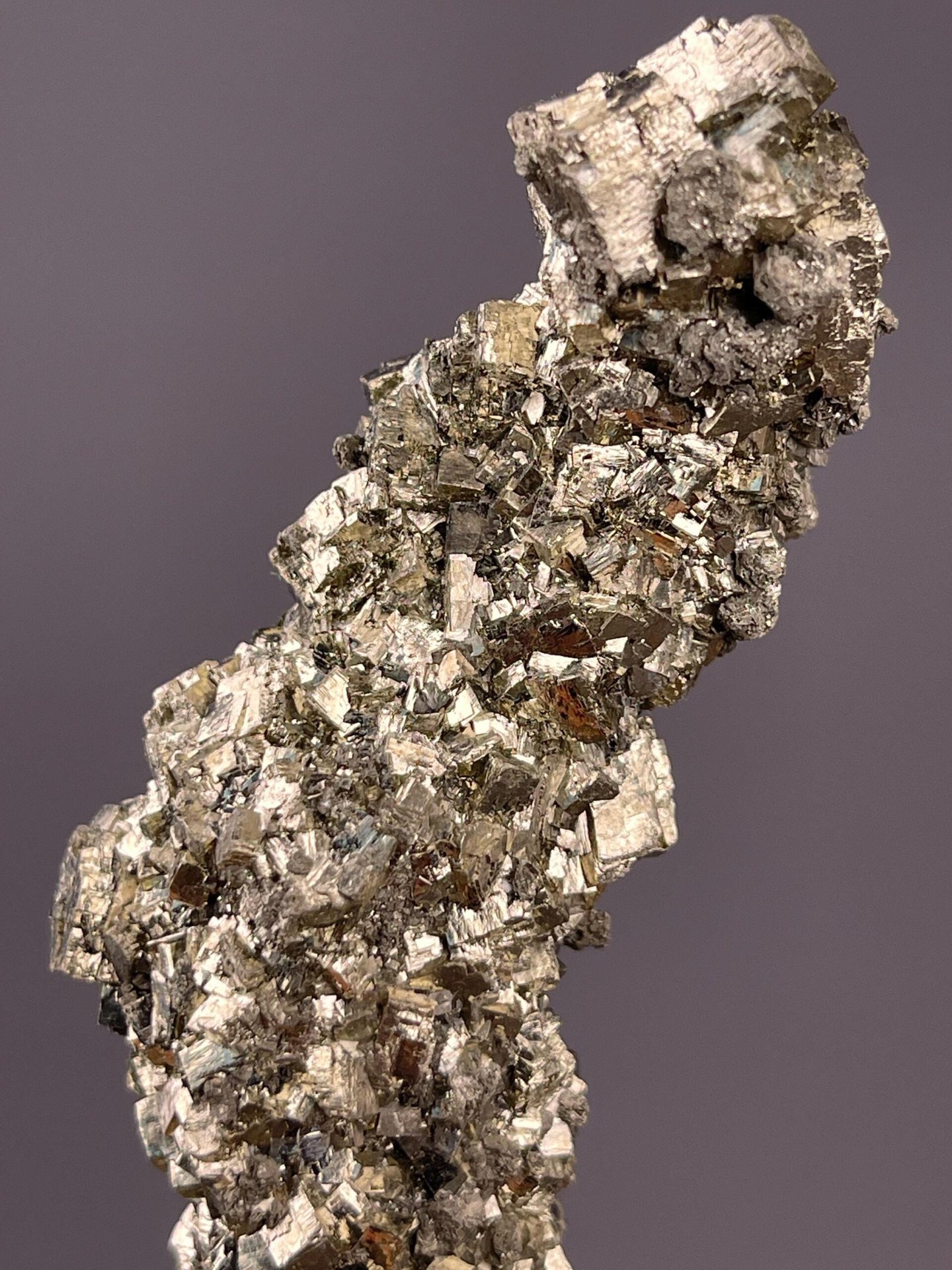 Classic Navajún pyrite with elongate stacked cubic habit