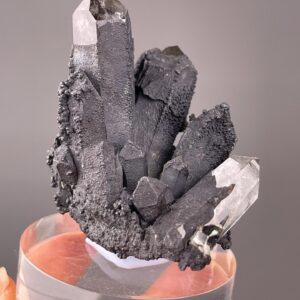 Psilomelane Crystal Cluster - Unique Black Manganese on Quartz Matrix - Namibian Origin - Rare Mineral Specimen