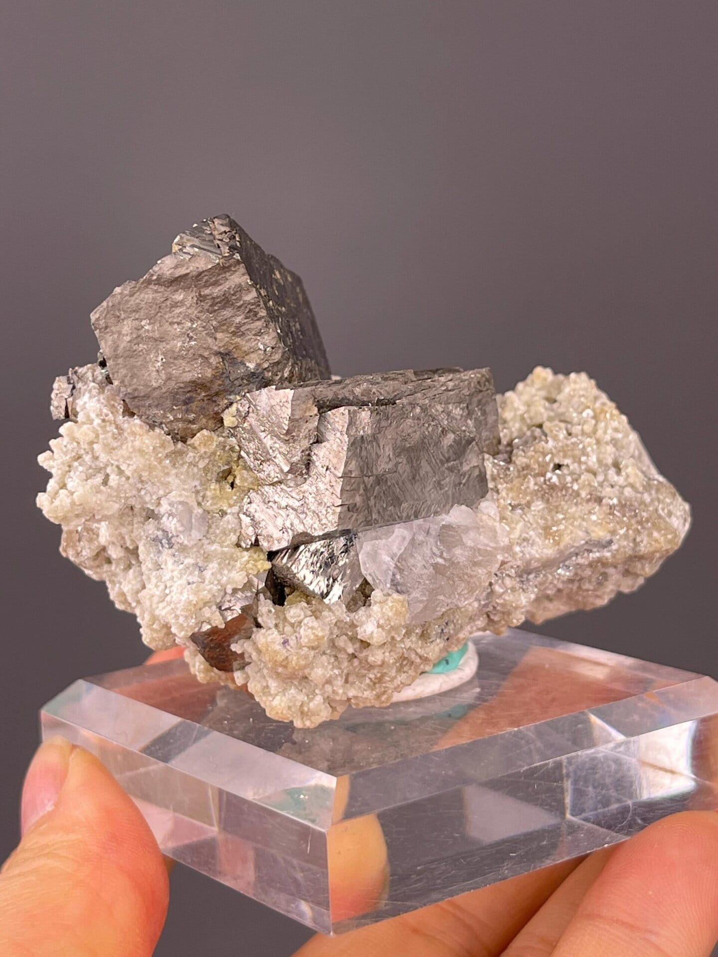 Chalcopyrite and quartz specimen measuring 3.2×2.0×2.0 inches
