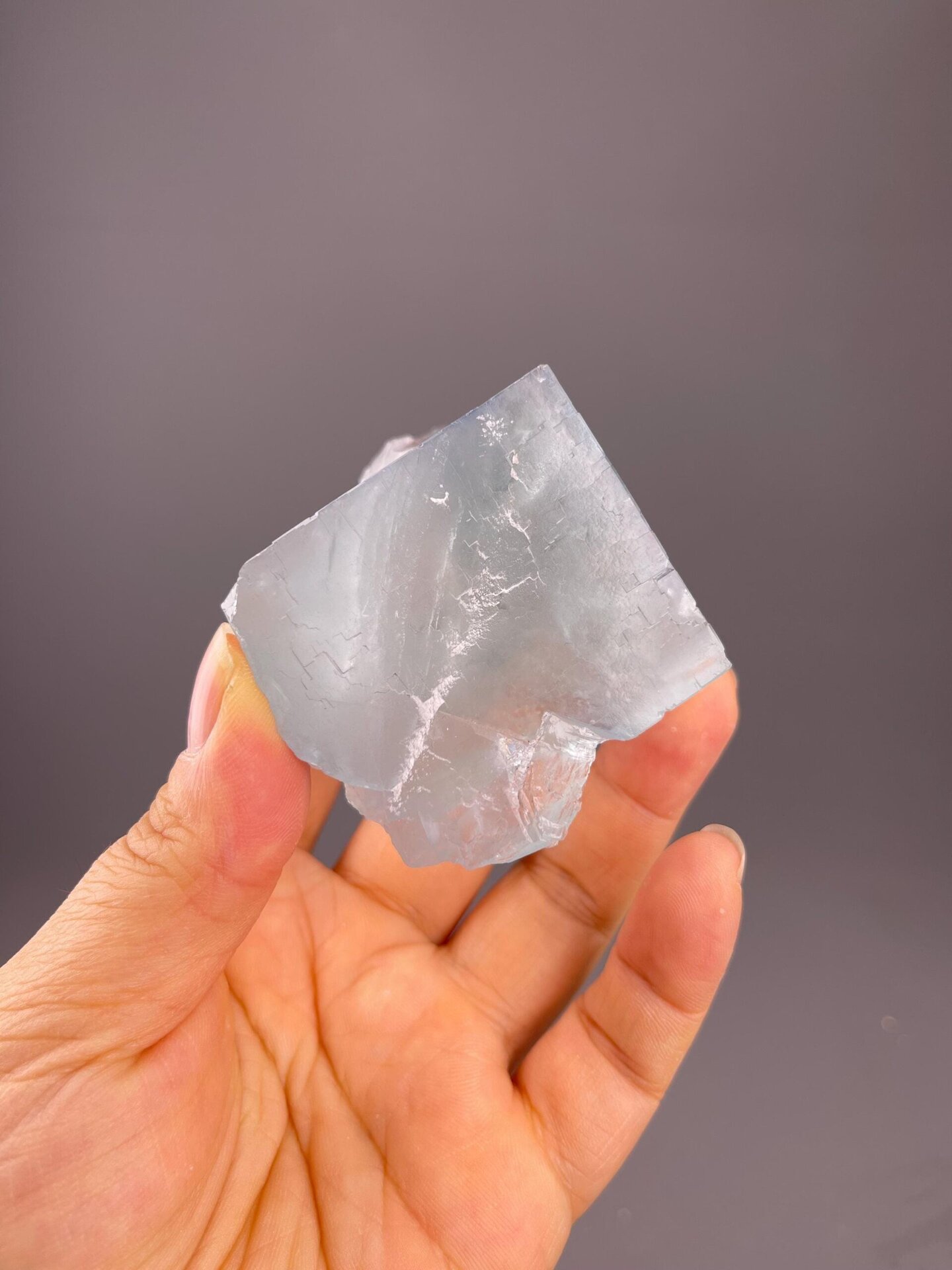 Natural green phantom inside cubic fluorite from Yaogangxian