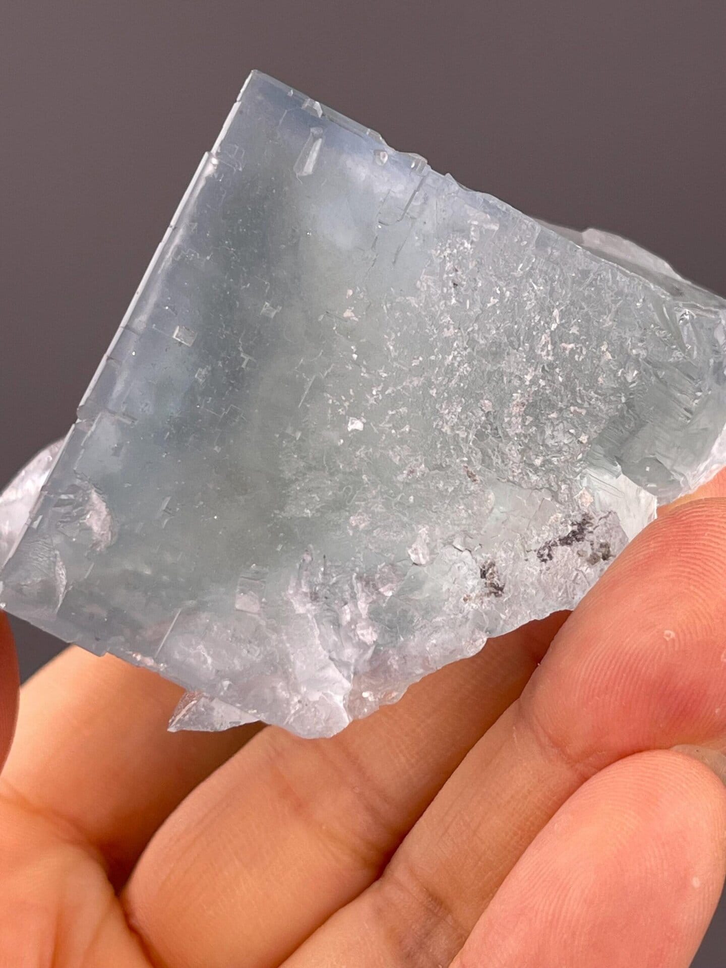 Raw fluorite crystal with natural green phantom, Hunan origin