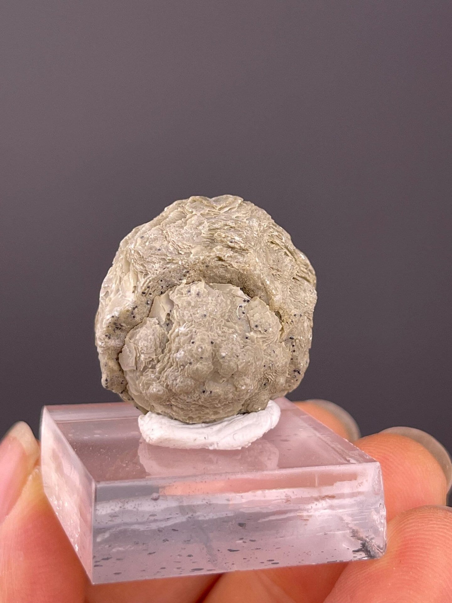 Rare spherical calcite habit with internally radiating blades
