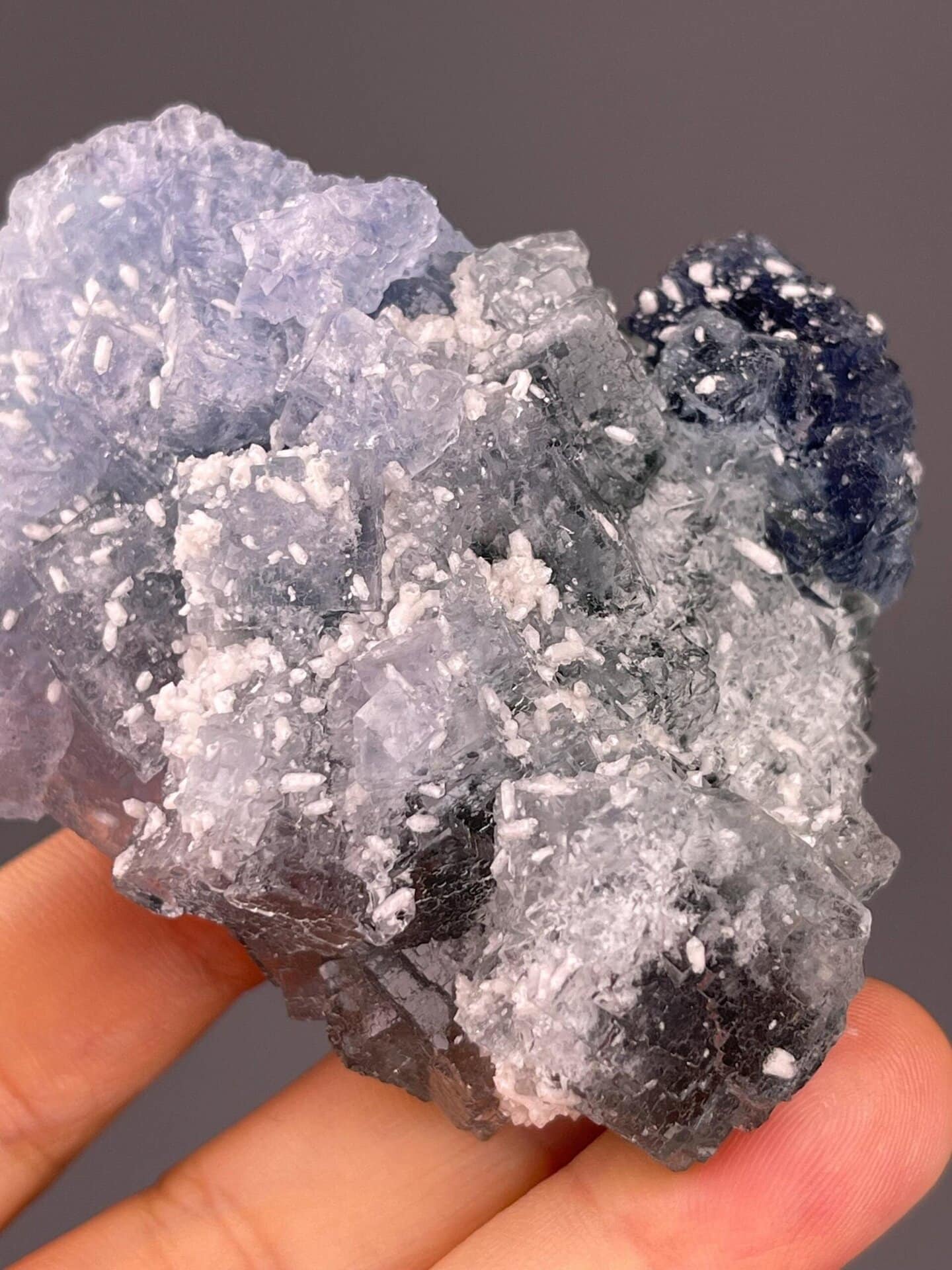 Multi-toned fluorite with blue to green color gradient, Fujian